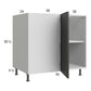 RTA Euro Cafe 43" - 46" Full Height Door Blind Base Corner Cabinet