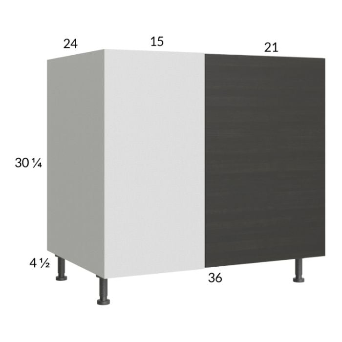 RTA Euro Cafe 46" - 49" Full Height Door Blind Base Corner Cabinet with 1 Finished End Panel
