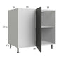 RTA Euro Cafe 46" - 49" Full Height Door Blind Base Corner Cabinet with 1 Finished End Panel