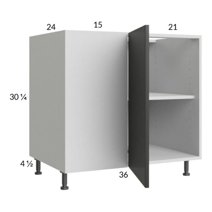 RTA Euro Cafe 46" - 49" Full Height Door Blind Base Corner Cabinet with 2 Finished End Panels