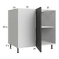 RTA Euro Cafe 46" - 49" Full Height Door Blind Base Corner Cabinet