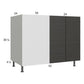 RTA Euro Cafe 49" - 52" Full Height 2-Door Blind Base Corner Cabinet with 1 Finished End Panel