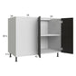 RTA Euro Cafe 49" - 52" Full Height 2-Door Blind Base Corner Cabinet with 1 Finished End Panel