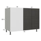RTA Euro Cafe 52" - 55" Full Height 2-Door Blind Base Corner Cabinet with 2 Finished End Panels