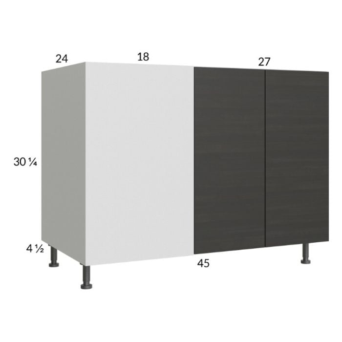 RTA Euro Cafe 52" - 55" Full Height 2-Door Blind Base Corner Cabinet with 2 Finished End Panels