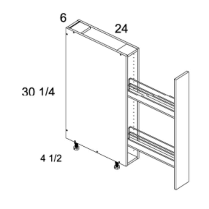 RTA Euro Cafe 6" Full Height Door Base Pullout Cabinet