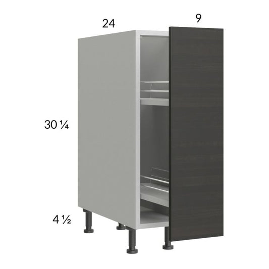 RTA Euro Cafe 9" Full Height Door Base Pullout Cabinet with 1 Finished End Panel