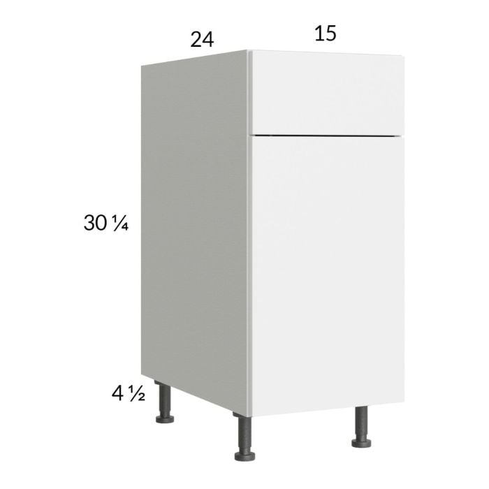 RTA Euro Gloss 15" Base Cabinet with Single Trashcan Pullout