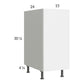 RTA Euro Gloss 15" Full Height Door Base Cabinet with Single Trashcan Pullout