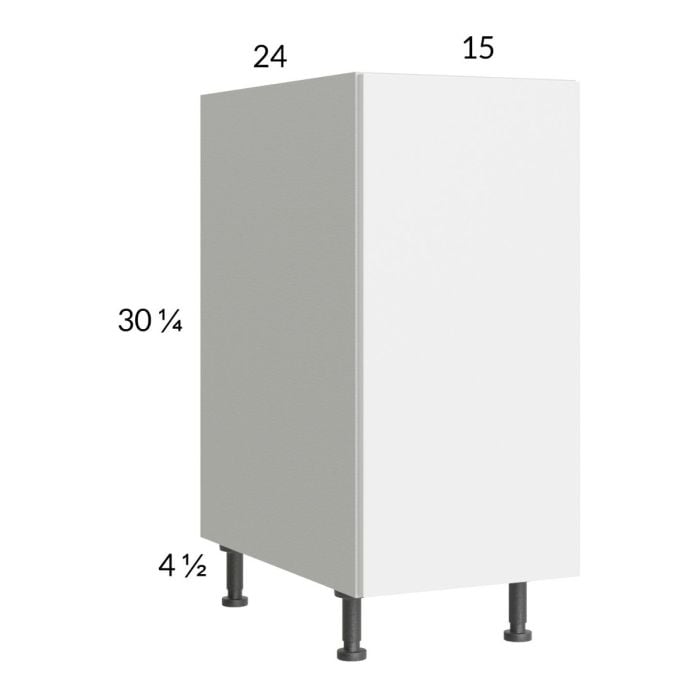 RTA Euro Gloss 15" Full Height Door Base Cabinet with Single Trashcan Pullout