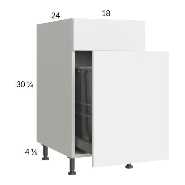 RTA Euro Gloss 18" Base Cabinet with Double Trashcan Pullout