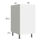 RTA Euro Gloss 18" Full Height Door Base Cabinet with Double Trashcan Pullout