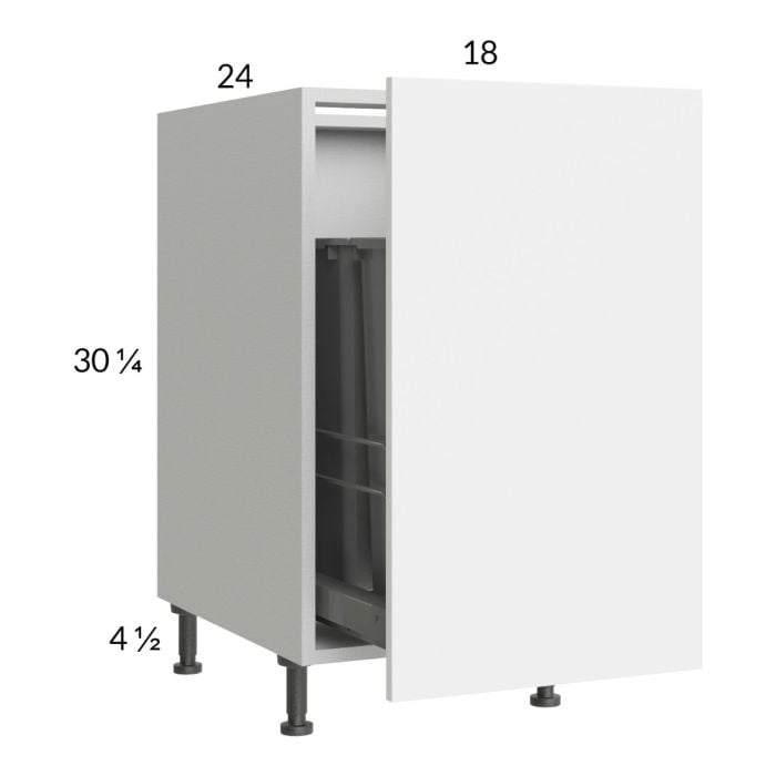 RTA Euro Gloss 18" Full Height Door Base Cabinet with Double Trashcan Pullout