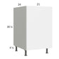 RTA Euro Gloss 21" Full Height Door Base Cabinet with Double Trashcan Pullout