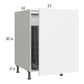 RTA Euro Gloss 21" Full Height Door Base Cabinet with Double Trashcan Pullout