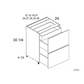 RTA Euro Gloss White 12" 2-Drawer Base Cabinet with 1 Inner Drawer