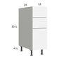 RTA Euro Gloss White 12" 3-Drawer Base Cabinet with 1 Finishe End Panel