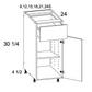 RTA Euro Gloss White 12" Base Cabinet with 1 Finished End Panels