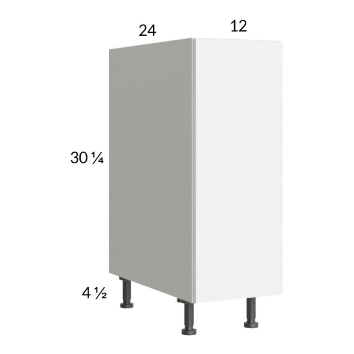 RTA Euro Gloss White 12" Full Height Door Base Cabinet