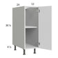 RTA Euro Gloss White 12" Full Height Door Base Cabinet with 1 Finished End Panel
