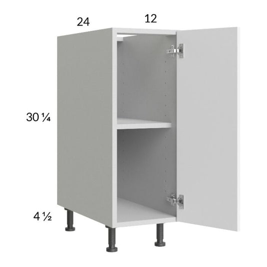 RTA Euro Gloss White 12" Full Height Door Base Cabinet