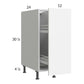 RTA Euro Gloss White 12" Full Height Door Base Pullout Cabinet