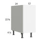 RTA Euro Gloss White 12" Full Height Door Desk Base Cabinet and 1 Finished End Panel