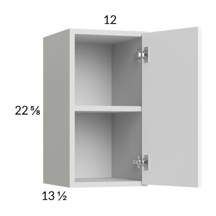 RTA Euro Gloss White 12" x 22-5/8" Wall Cabinet with 1 Finished End Panel