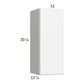 RTA Euro Gloss White 12" x 30-1/4" Wall Cabinet