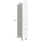 RTA Euro Gloss White 12" x" 71" - 1/4" Utility Cabinet with 1 Door, 2 Drawers and 1 Inner Drawer and 2 Finished End Panels
