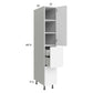 RTA Euro Gloss White 12" x" 71" - 1/4" Utility Cabinet with 1 Door, 2 Drawers and 1 Inner Drawer and 2 Finished End Panels