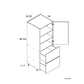 RTA Euro Gloss White 12" x 71" - 1/4" Utility Cabinet with 1 Door and 2 Drawers and 1 Finished End Panel