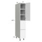 RTA Euro Gloss White 12" x 71" - 1/4" Utility Cabinet with 1 Door and 2 Drawers and 2 Finished End Panels