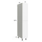 RTA Euro Gloss White 12" x 71" - 1/4" Utility Cabinet with 1 Door and 2 Finished End Panels