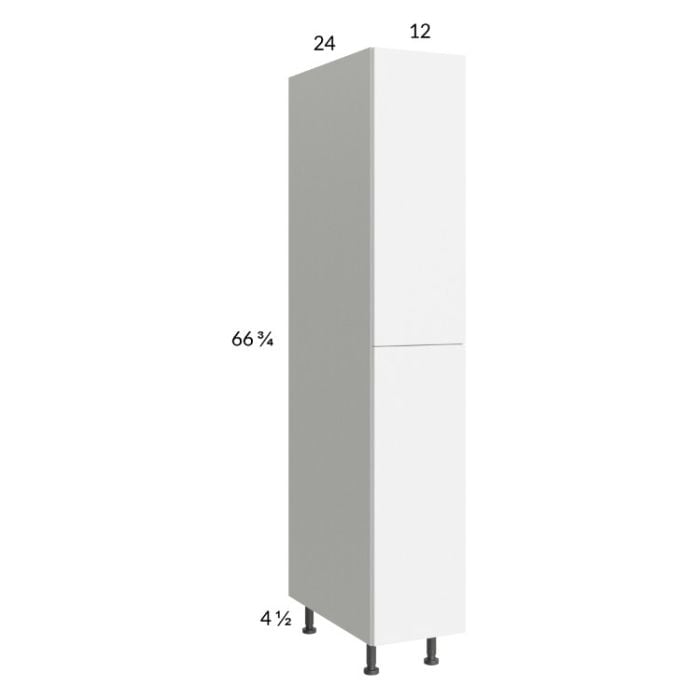 RTA Euro Gloss White 12" x 71" - 1/4" Utility Cabinet with 1 Door and 2 Finished End Panels