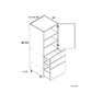 RTA Euro Gloss White 12" x 71" - 1/4" Utility Cabinet with 1 Door and 3 Drawers and 2 Finished End Panels