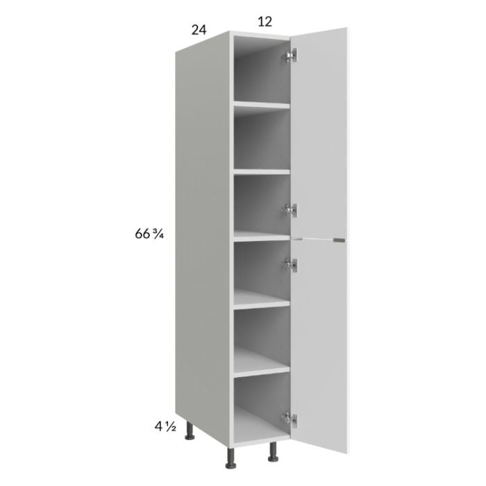 RTA Euro Gloss White 12" x 71" - 1/4" Utility Cabinet with 1 Door