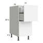 RTA Euro Gloss White 15" 2-Drawer Base Cabinet with 1 Inner Drawer and 1 Finished End Panel