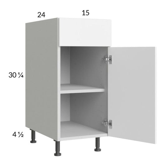 RTA Euro Gloss White 15" Base Cabinet