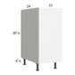 RTA Euro Gloss White 15" Full Height Door Base Cabinet with 2 Finished End Panes