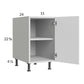 RTA Euro Gloss White 15" Full Height Door Desk Base Cabinet with 1 Finished End Panel