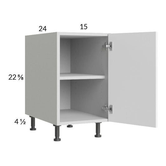 RTA Euro Gloss White 15" Full Height Door Desk Base Cabinet