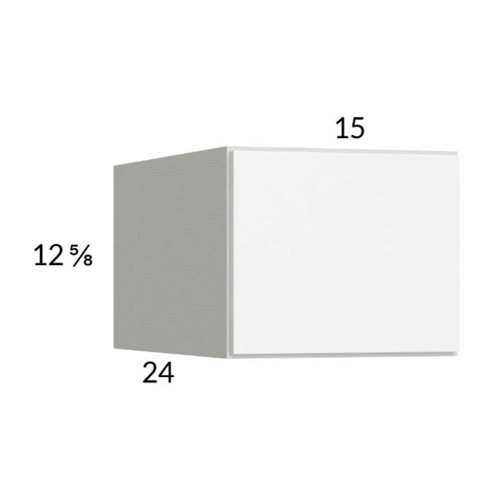 RTA Euro Gloss White 15" x 12-5/8" x 24" Wall Cabinet with 2 Finished End Panels