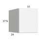 RTA Euro Gloss White 15" x 17-5/8" x 24" Wall Cabinet
