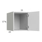 RTA Euro Gloss White 15" x 17-5/8" x 24" Wall Cabinet with 1 Finished End Panel