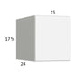 RTA Euro Gloss White 15" x 17-5/8" x 24" Wall Cabinet with 2 Finished End Panels