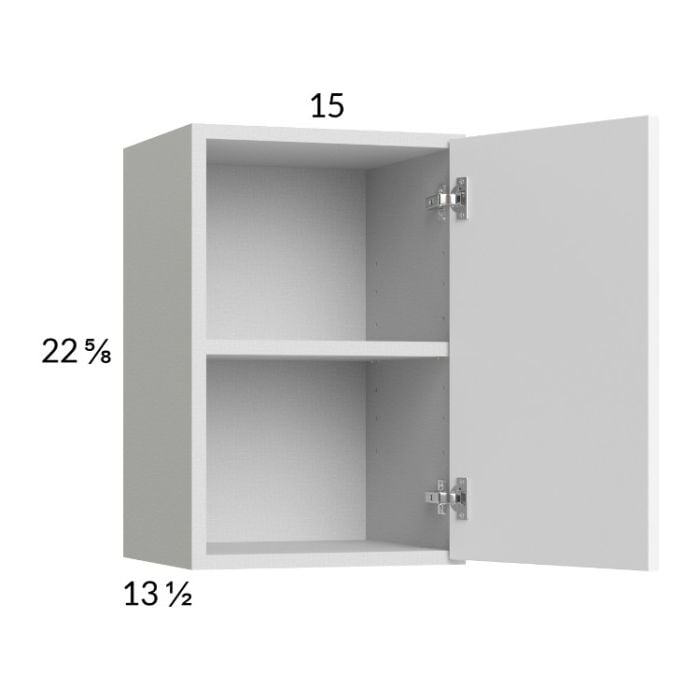 RTA Euro Gloss White 15" x 22-5/8" Wall Cabinet with 2 Finished End Panels