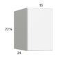 RTA Euro Gloss White 15" x 22-5/8" x 24" Wall Cabinet