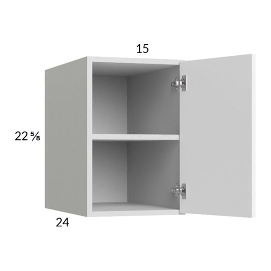 RTA Euro Gloss White 15" x 22-5/8" x 24" Wall Cabinet with 1 Finished End Panel