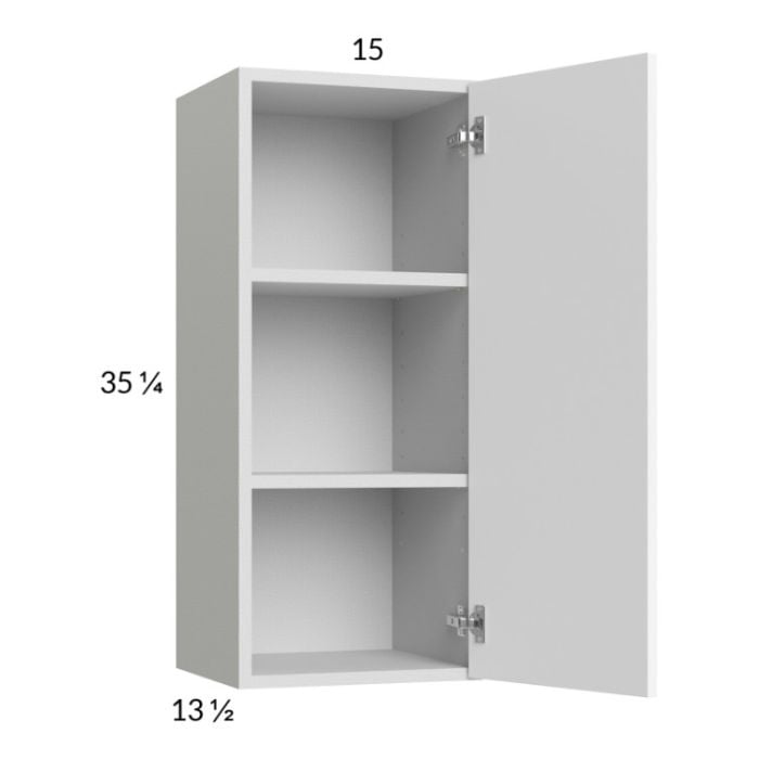 RTA Euro Gloss White 15" x 35-1/4" Wall Cabinet with 2 Finished End Panels